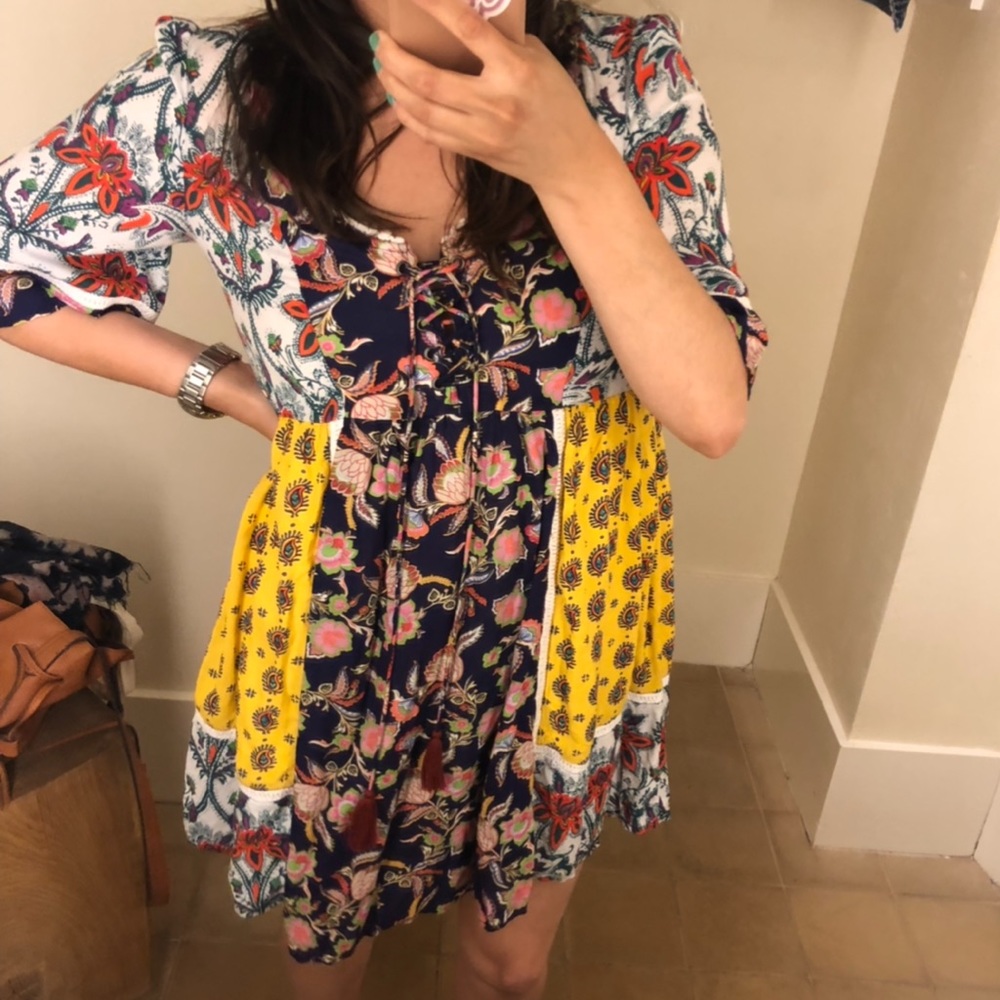 Anthropologie Lilka Patchwork Trapeze Dress